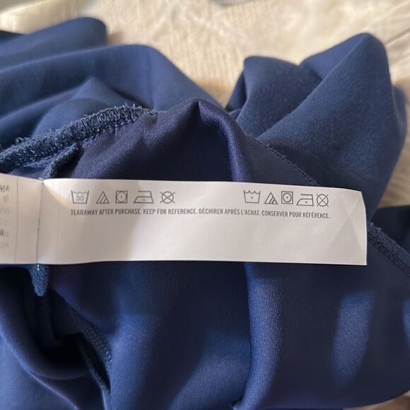 GILLY HICKS M Indigo Blue Quarter Zip Cropped Boxy Fit Pullover Sweatshirt - Picture 12 of 13